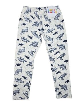 Dot Dot Smile White Leggings with Navy Dinosaur Print - 2t - NWT